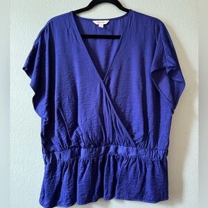 Nine West Peplum Wrap Dress Top Size XL